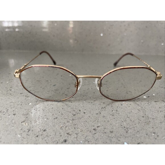 Anne Klein Eyeglasses Italy Frames ONLY 6008-K1067 Gold Metal 50-19-135 Full Rim - Picture 1 of 16